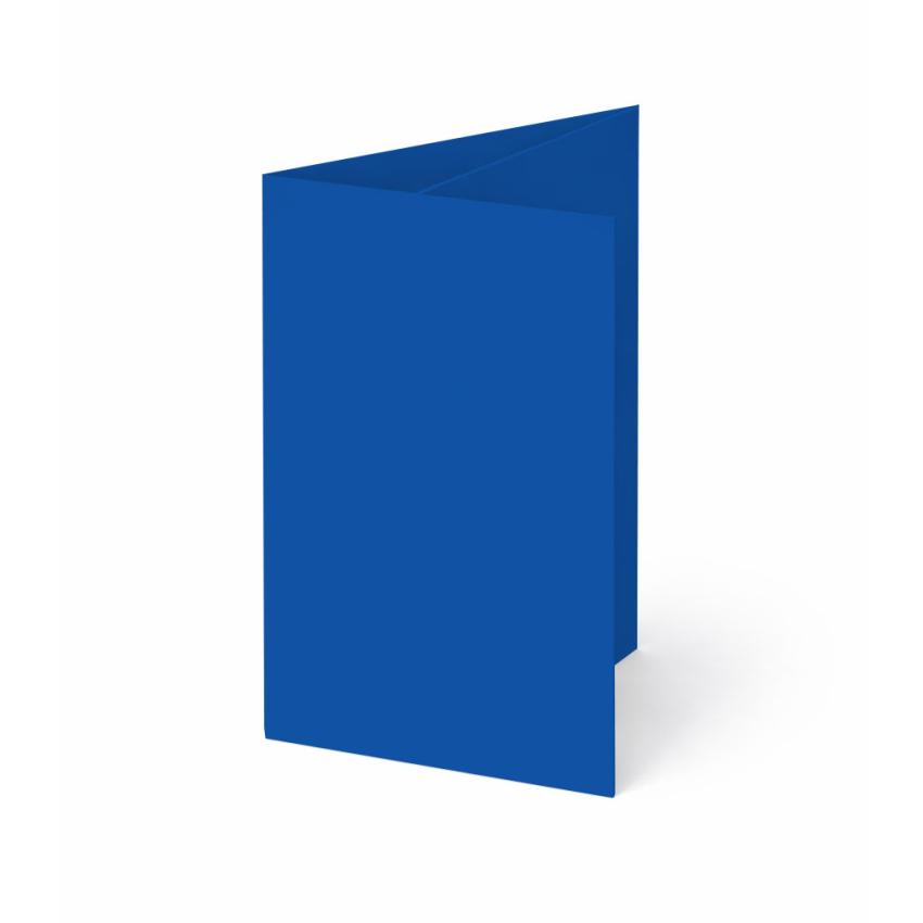 Trippelkarte - Leporello 220g/m² DIN B6 3-Fach in royalblau